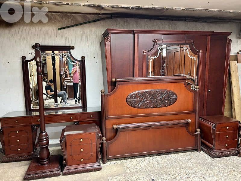 اوضة نوم شغل توصاية خشب زان ولاتي كلا ملبسة قشرة تنباك 1