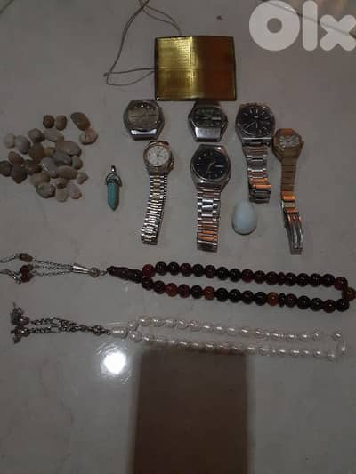 ساعات اصليه قديمه مسبحه لؤلؤ . . . مسبحه عقيق