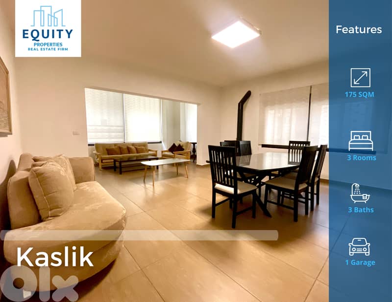 Furnished 175 SQM Apartment For Rent In Kaslik شقة للإيجار #RK225458 0