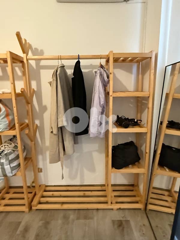 clothes hangers and makeup table 1