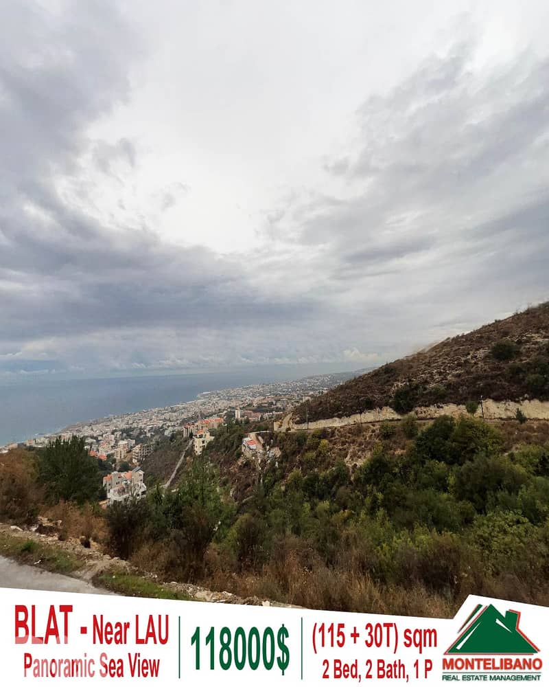 115 sqm Apartment For Sale in Blat (بلاط) with 30 sqm Terrace+Sea View 0