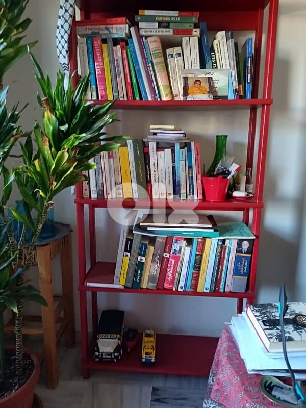 Painted wood bookshelf 0