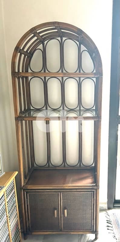 Bamboo shelves with closet