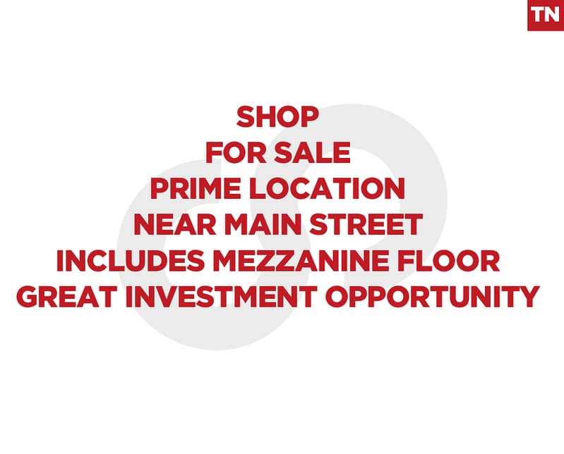 Commercial Shop for Sale in Zgharta – 28 SQM+Second Floor REF#TN128592 0
