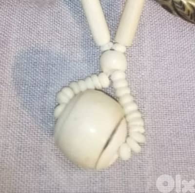 vintage carved bone necklace