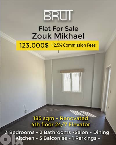 185 sqm Apartment for sale in Zouk Mikhael - Fully Renovated