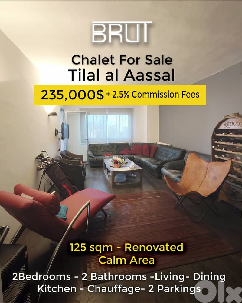 125 sqm Chalet for sale in tilal el assal -Kfardebian 0