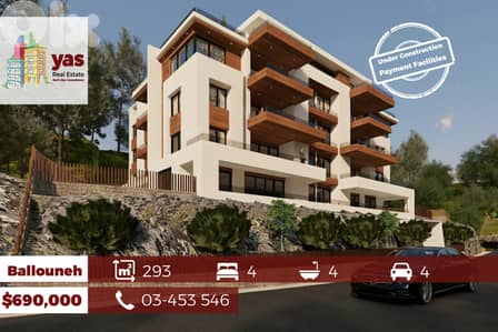 Ballouneh 293m2 | 140m2 Terrace | Rooftop | Under Construction | OTS |
