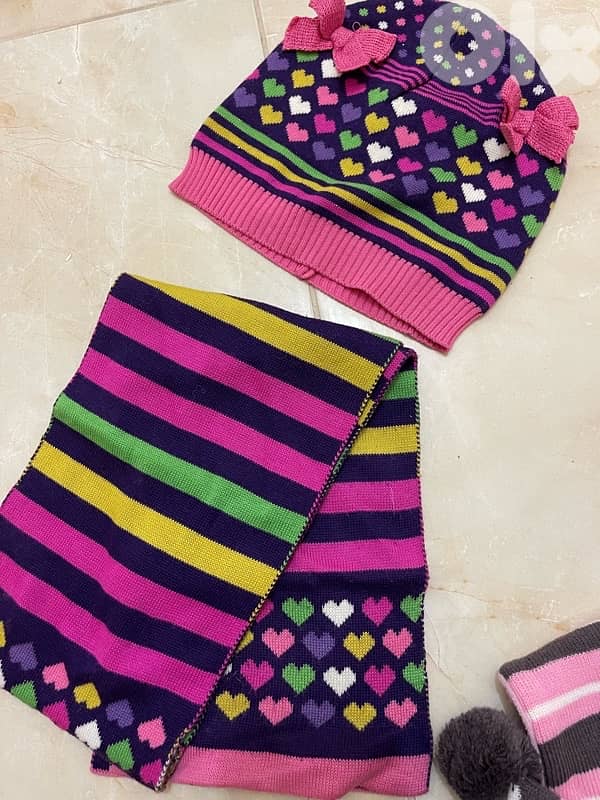 Nice hats and scarf set for kids 3