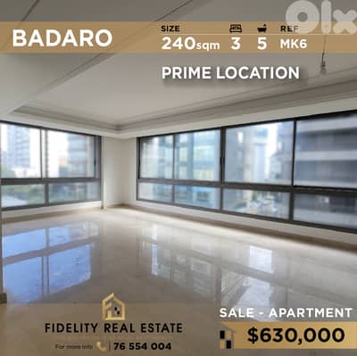 Apartment for sale in Badaro MK6 شقة  للبيع في بدارو