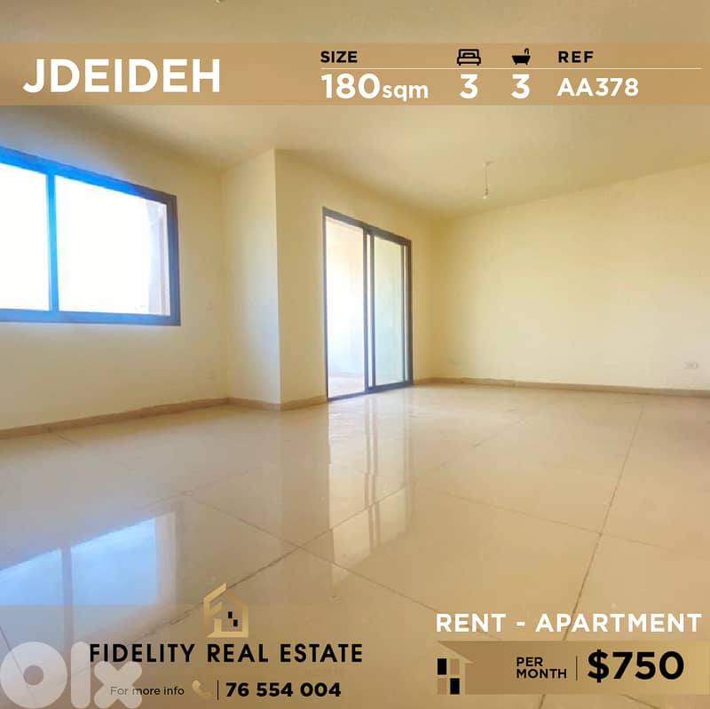 Apartment for rent in Jdeideh AA378 شقة للإيجار في الجديدة 0