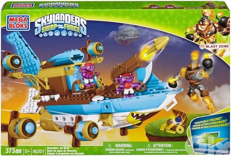 mega bloks skylanders sharpfin boat 373pc 0