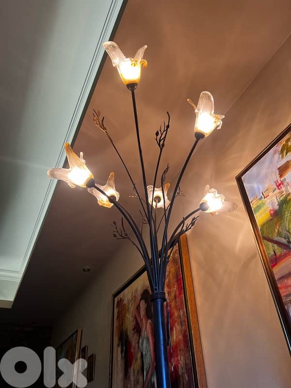 Murano-Style Glass Lighting Set – Floor Lamp + Matching Chandeliers 5