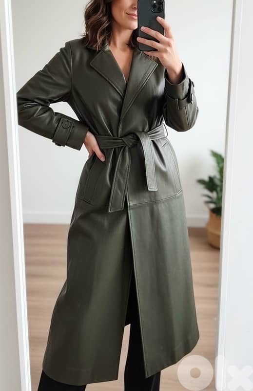 trench coat vegan leather 0