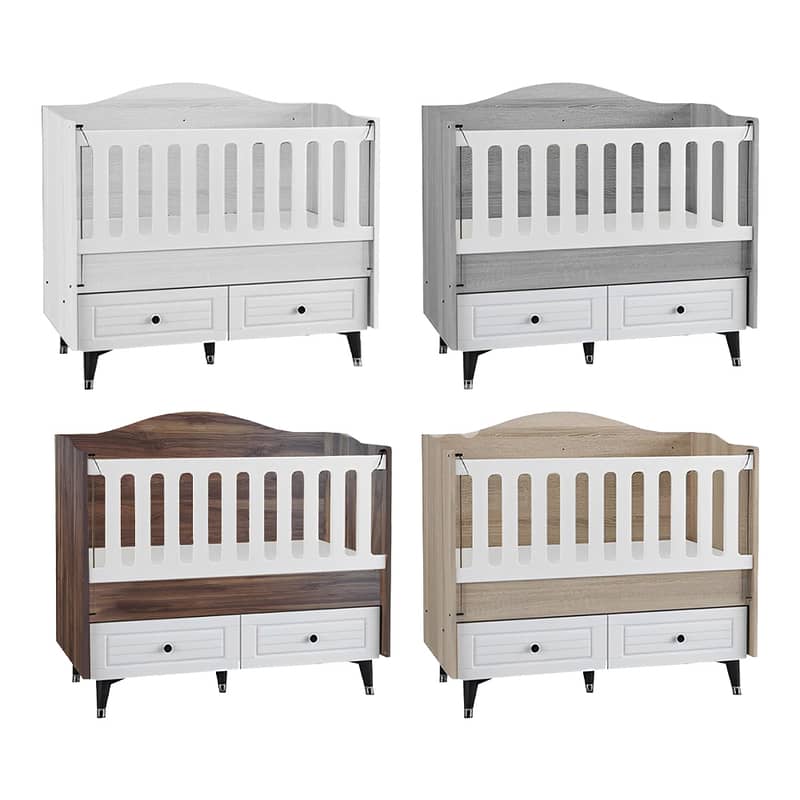 Wooden Baby Bed With Closet Treasury And Dresser Set - مجموعة سرير خشب 1