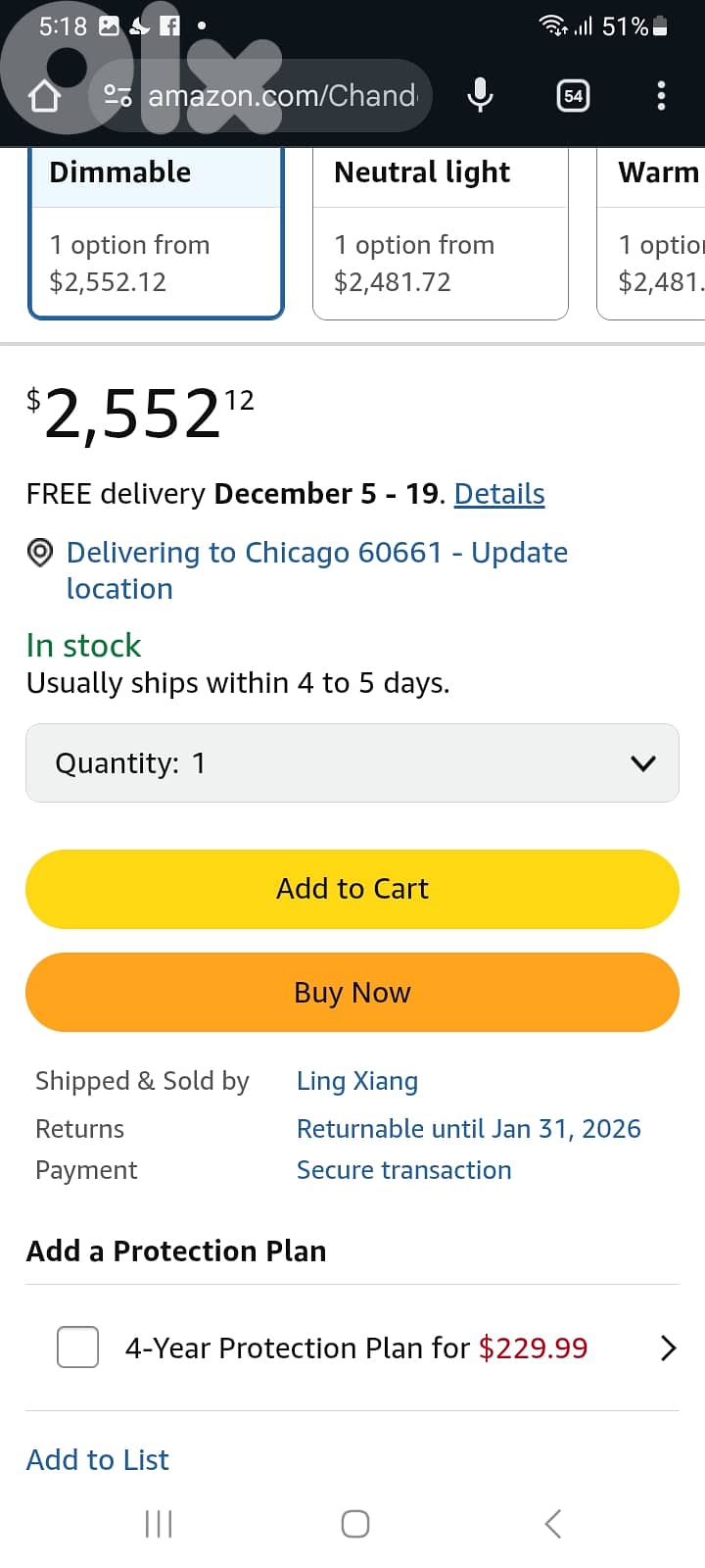 Crystal brass plated chandelier big size 120cm bought from amazon 3