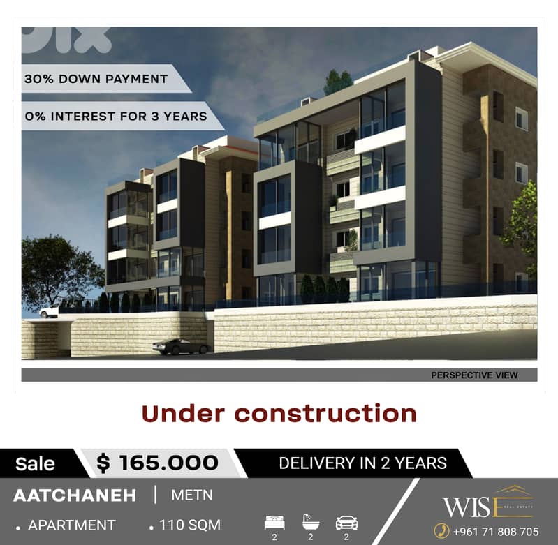 110 SQM Under-Construction Apartment for SALE in Aatchaneh! 0