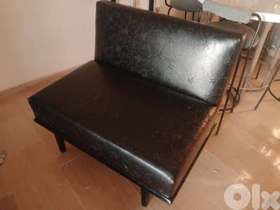 sofa  leather and table