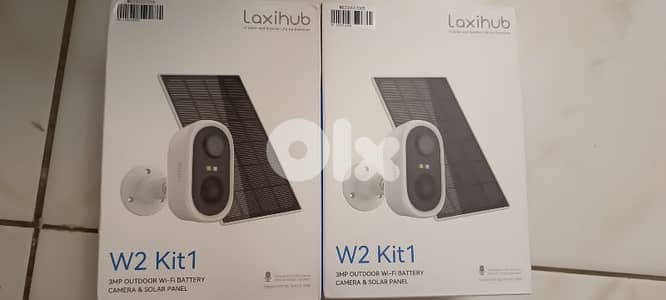 2 security cameras solar panel