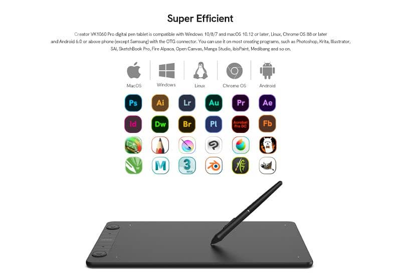 Veikk Vk1060 Pro  Digital drawing pen tablet 5