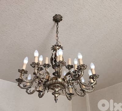 2 Original Bronze Chandeliers.