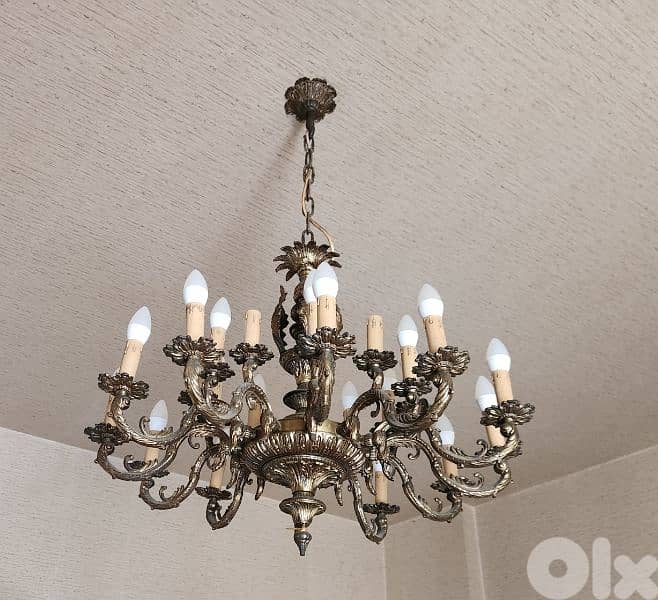 2 Original Bronze Chandeliers. 0