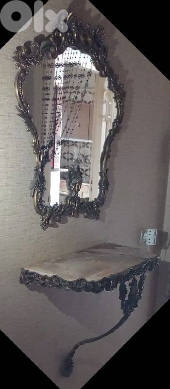 Vintage Console en véritables bronze et marbre. 0