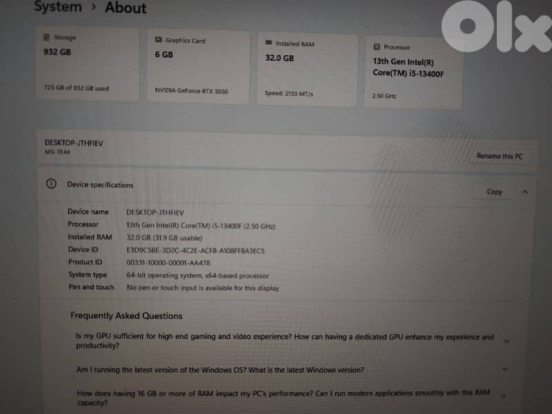 GAMING PC USED 1 MONTH 4