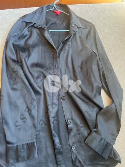 Guess  Black Satin Shirt