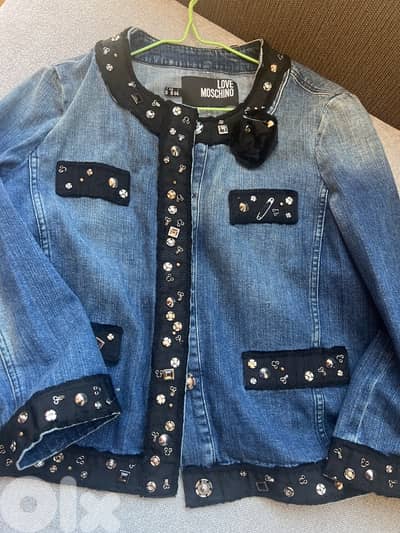 Moschino denim cropped stylish jacket