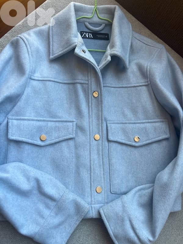 Zara light blue jacket 0