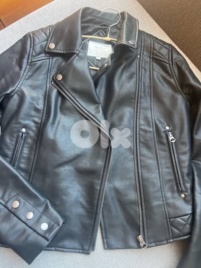 Pepe jeans leather black jacket