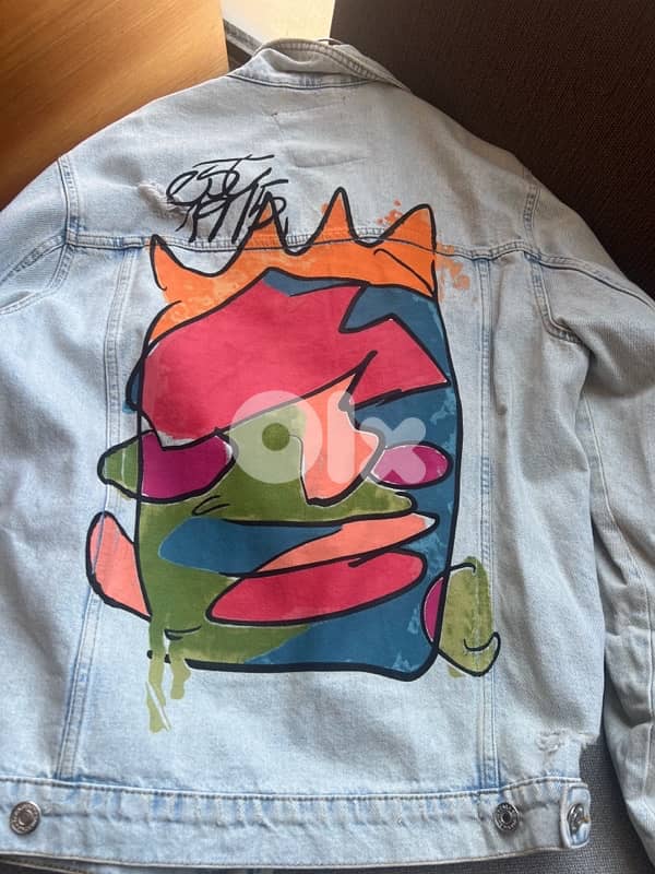 Zara graffiti denim jacket 1