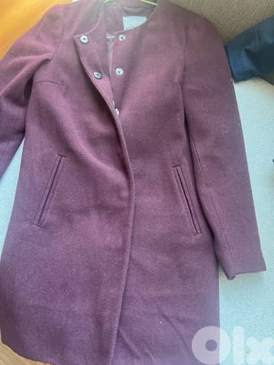 vero Moda burgundy woolen coat