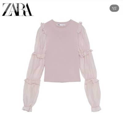 zara light pink top