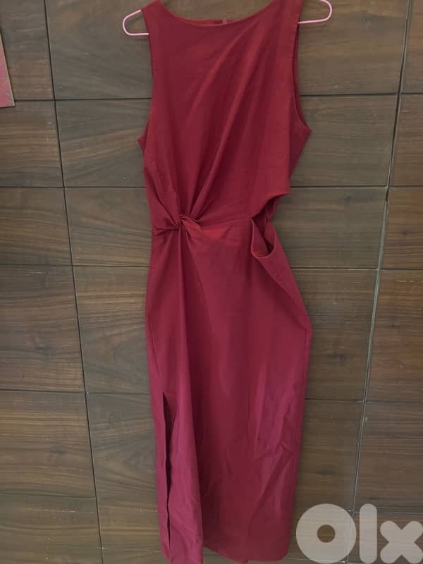 Zara dark red stylish long dress 0