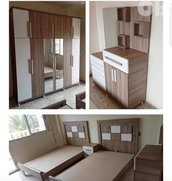 غرفة نوم كاملة تختين جديدة من المعمل بافضل الاسعار 0