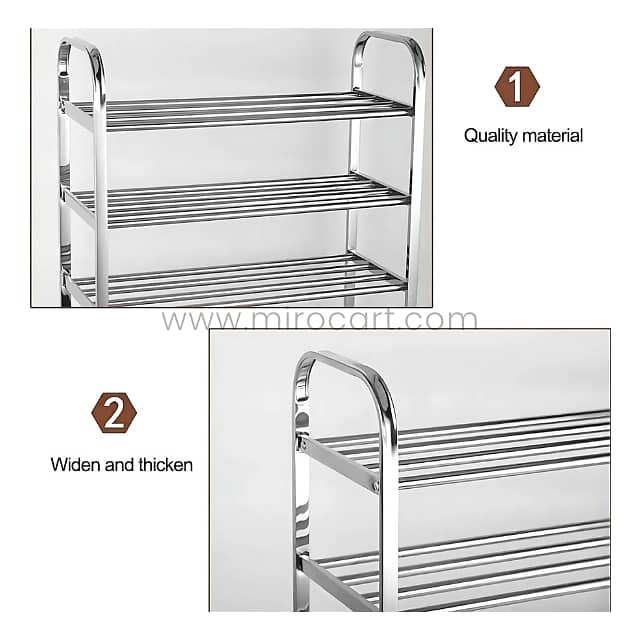 Premium Stainless Steel Shoe Rack – Heavy-Duty, Holds 15+ Pairs 2