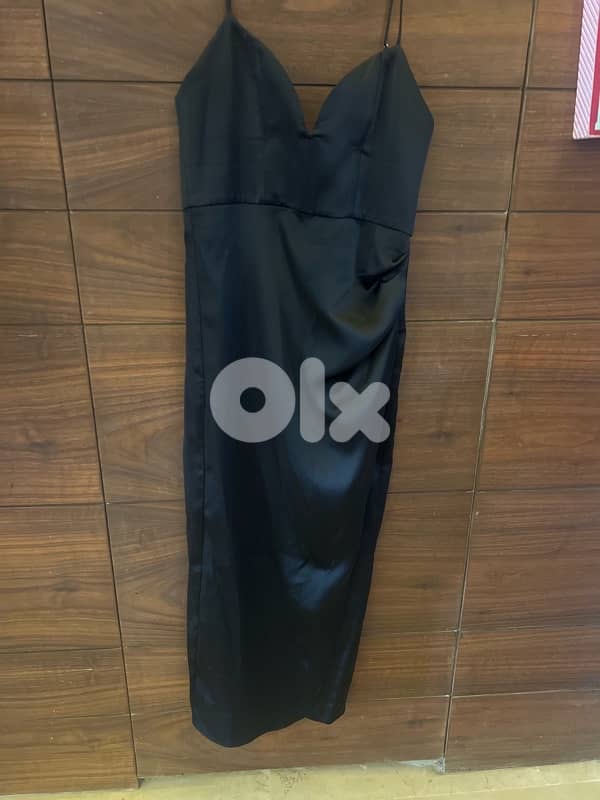 Zara long satin evening dress 0