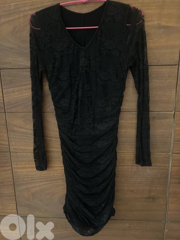 Black laced evening dress 0