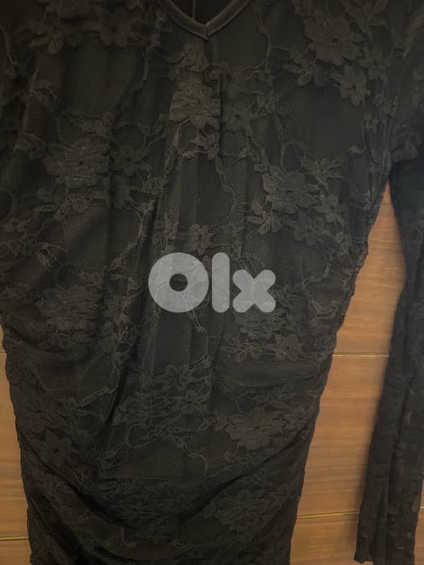 Black laced evening dress 1