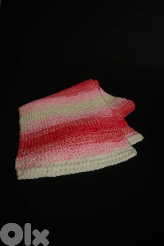 Scarf rose fushia and white handmade 0