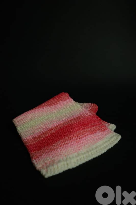 Scarf rose fushia and white handmade 1