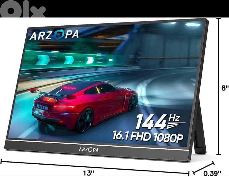 16.1" 144Hz Portable Gaming Monitor for Laptop, Switch, PS, PC, Mac 8