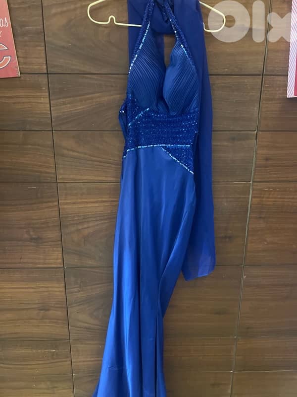 long blue evening dress 0