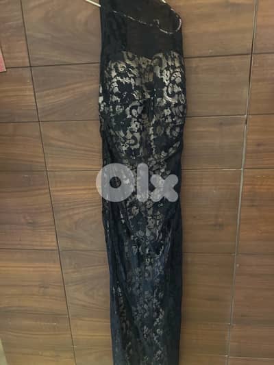 long evening laced black dress