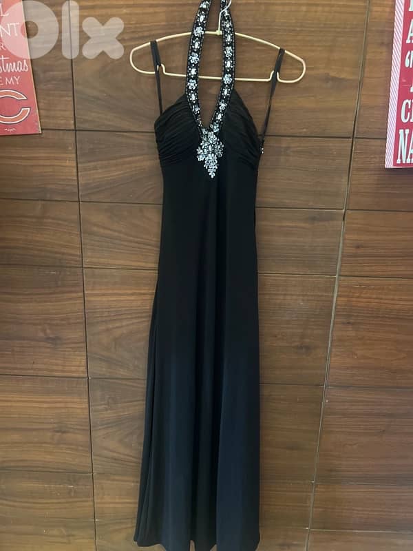 black  evening long dress 0