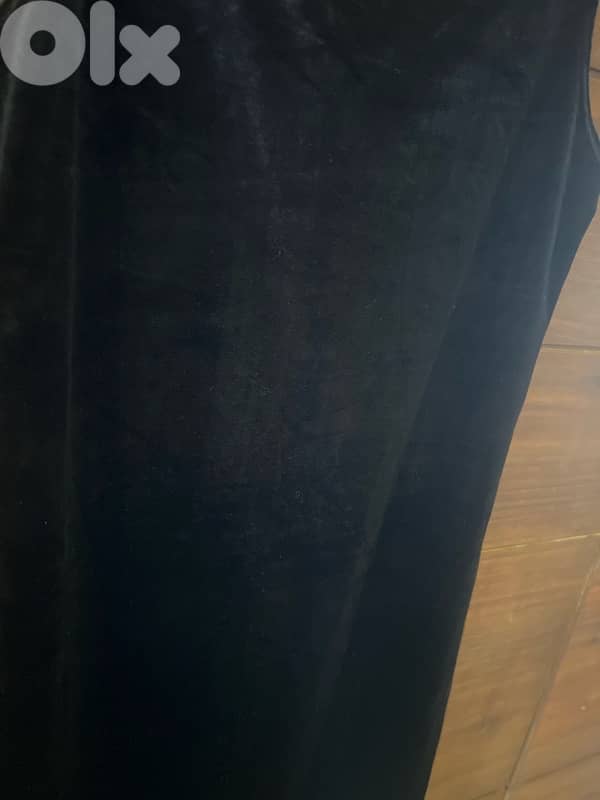 Zara black midi velvet dress 1