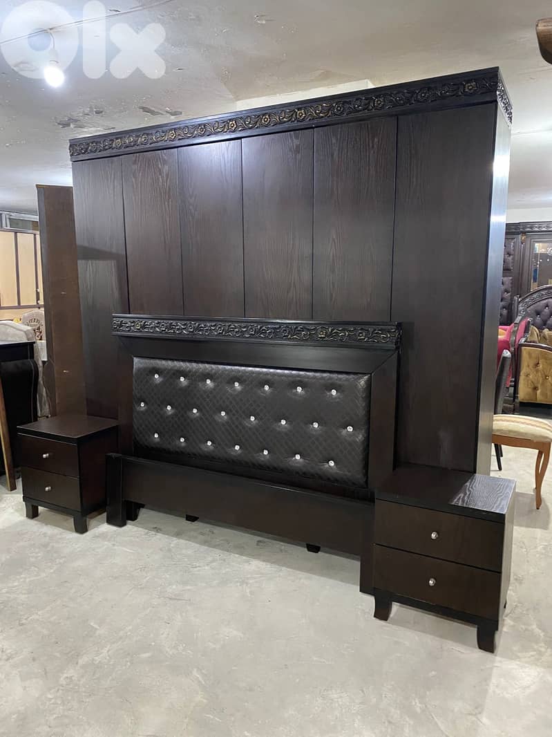 اوضة نوم شغل توصاية خشب زان ولاتي ملبسة قشرة 0