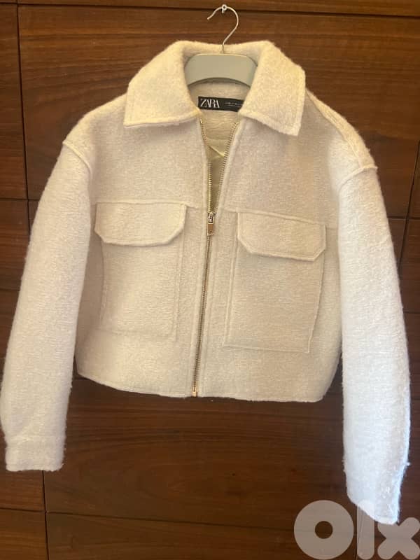 Zara woolen off white jacket 0